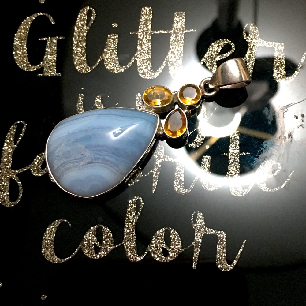Sterling Silver Natural Stone Pendant